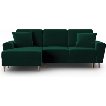 Cosmopolitan Design Зелен кадифен разтегателен ъглов диван с място за съхранение (ляв ъгъл) Kyoto - Cosmopolitan Design (COS_LCF_2_F2_KYOTO6)