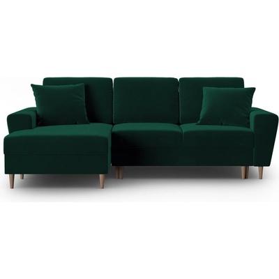 Cosmopolitan Design Зелен кадифен разтегателен ъглов диван с място за съхранение (ляв ъгъл) Kyoto - Cosmopolitan Design (COS_LCF_2_F2_KYOTO6)