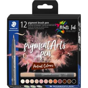 STAEDTLER Флум. Staedtler Pigment Brush 371, 12цв, телесни цв (31653-А-371 C12-4)