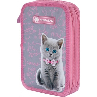 Двоен несесер ASTRABAG AC2 Pinky Kitty, без аксесоари (AS503022050)