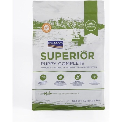 Fish4Dogs Puppy Small Superior losos so zemiakmi 1,5 kg