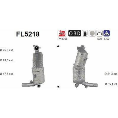 Filtr sazových částic, výfukový systém AS FL5218