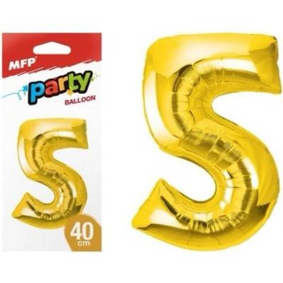 UNIPAP balónek č. 5 nafukovací fóliový 40 cm zlatý 177758