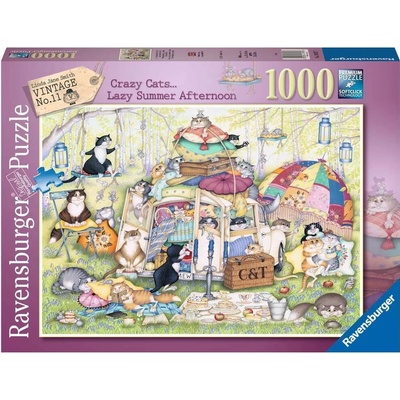 RAVENSBURGER Crazy Cats: Líné letní odpoledne 1000 dílků