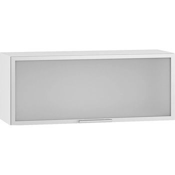 Image 1 of Bogdan Furniture Europe Горен шкаф витрина с клапваща врата ВМ 80/36 r1-Е20, стъкло сатен/алуминеива рамка