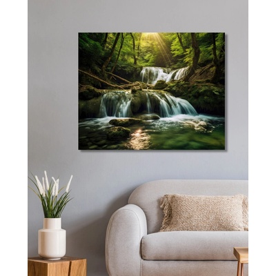 ZUTY Obrazy na stenu - Vodopád v lese Rámovanie: vypnuté plátno na rám, Rozmer: 40x50 cm
