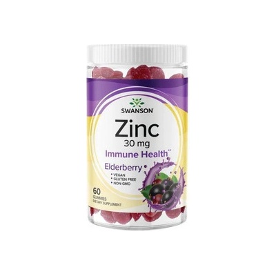 Swanson Zinc Gummies baza čierna 60 želé bonbónov