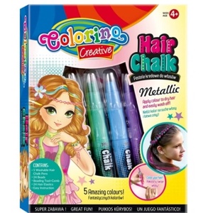 Colorino - Комплект пастели за коса Girls металик 5 цвята