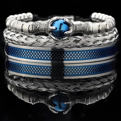 HARAHU Гривни ch-34367 - Сребриста / Синя kp34367 (ch-34367)