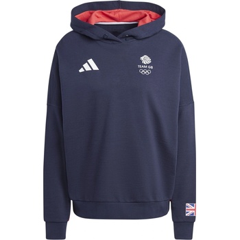 Adidas Дамски суичър Adidas Team Gb Da Hood Hoody Womens - Legend Ink