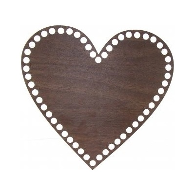 Dno na košík walnut srdce 20cm