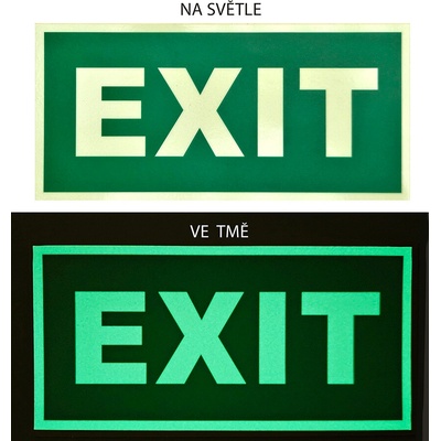 RAFO Svítící samolepka Exit (nápis), 21x10 cm