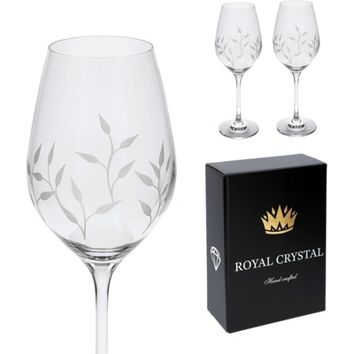 Rona Royal Gold LÍSTKY sklenice na bílé víno Preciosa 2 x 360 ml