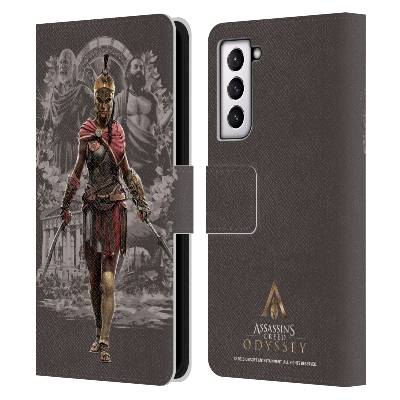 Pouzdro HEAD CASE na mobil Samsung Galaxy S21 / S21 5G Assassins Creed Odyssey Kassandra (Flipové pouzdro, obal pro mobil Samsung Galaxy S21 / S21 5G Asasín Řecká bojovnice Kassandra)