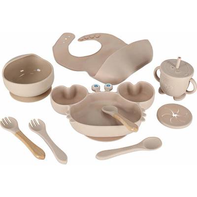 KIK KX4526 Silikonová sada nádobí pro děti béžová 9 ks
