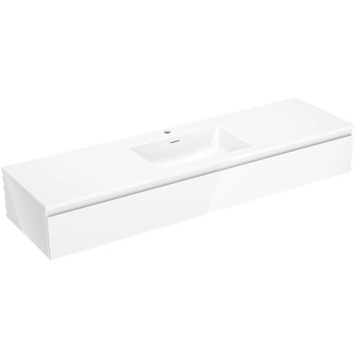 Mexen Orio шкаф за баня 160 см с мивка Otis, 1 чекмедже, бял гланц - 91A10-16023-1-BF00-W18M00 (91A10-16023-1-BF00-W18M00)