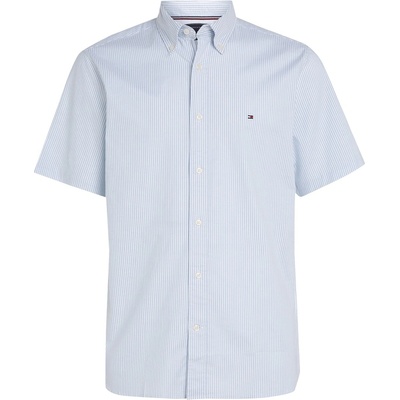 Tommy Hilfiger Men's Striped Short-Sleeve Oxford Shirt - Cloudy Blue