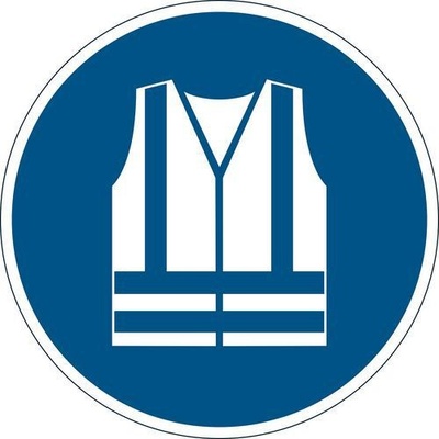 Durable Samolepicí piktogram na podlahu se symbolem, povinné nošení bezpečnostní vesty