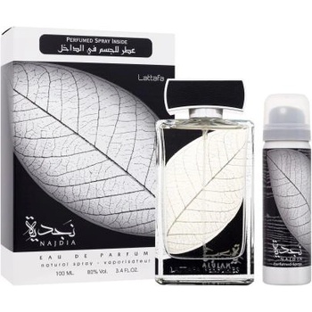 LATTAFA Najdia подаръчен комплект: EDP 100 ml + дезодорант (случаен аромат от производителя) 50 ml за мъже