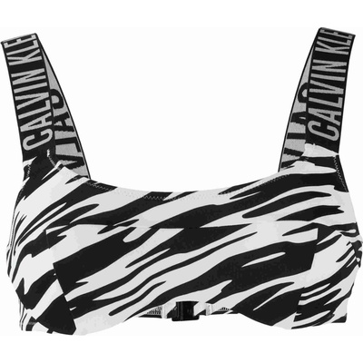 Calvin Klein dámska plavková podprsenka INTENSE POWER-BRALETTE-UW-PRINT čierna biela