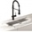Inter Ceramic Месингов кухненски смесител icf 7561017pvd - едноръкохватков, черен гланц с изтеглящ душ (7561017pvd)