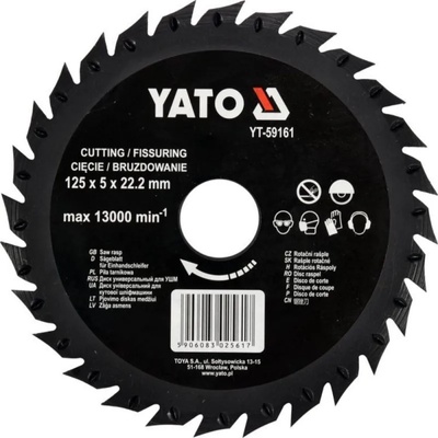 TOYA Диск за циркуляр yato, Ф 125 х 22.5 мм (59161)