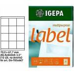 Igepa Group Labels a4 igepa 70.0 x 67.7 mm white (100)