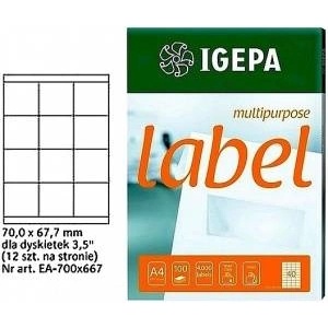 Igepa Group Labels a4 igepa 70.0 x 67.7 mm white (100)