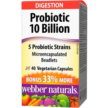 Webber Naturals Пробиотик (10 млрд. активни пробиотици, 5 щама) 40 V капсули | Webber Naturals (3844 WN)