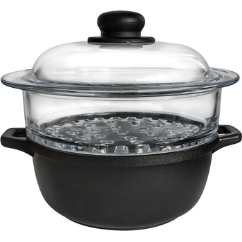 Antik Ars ИТ-61.24+vap240/p-Тенджера със система за готвене на пара pyrex 24х17см(три части) (0144117)