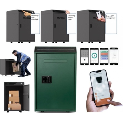 Poštová schránka - Smart poštový box (balikobox) na mobil s Bluetooth cez App + PIN heslo + Kľúč