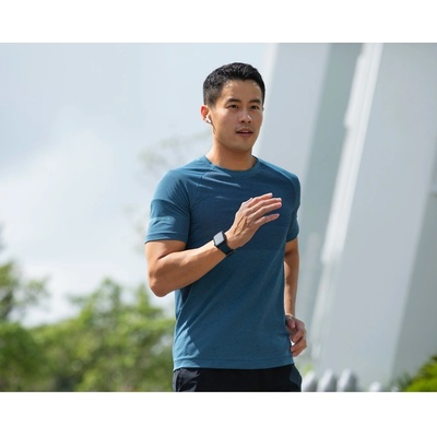 Uniq Силиконова каишка за Apple Watch 42мм, 44мм, 45мм, 46мм, Ultra, Ultra 2, Ultra 3 49мм - Uniq Linus Aerosoft Silicone Strap (черен) (UNIQ-45MM-LINUSBLK)