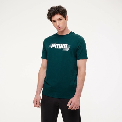 Puma pánske bavlnené tričko s krátkym rukávom zelené