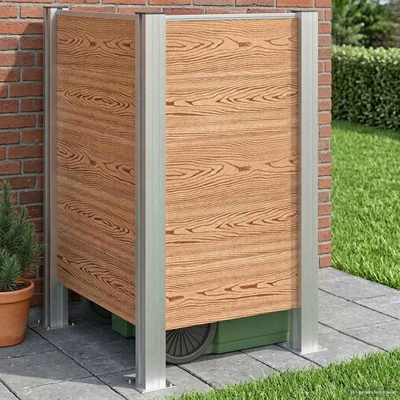 vidaXL Оградка за кошче Кафяво 85 x 85 x 115 см Алуминий и WPC (42039183)