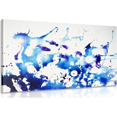 Obraz modrý akvarel v abstraktním provedení - 40x30