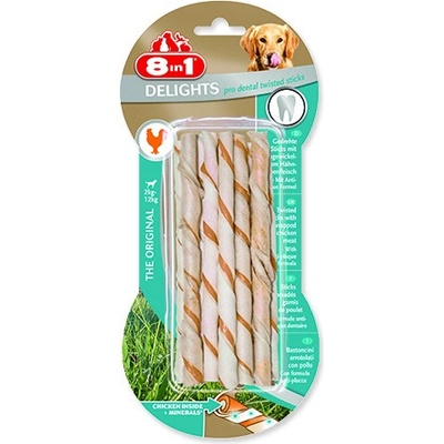 8in1 Tyčinky Dental Delights kroucená žvýkací 55 g
