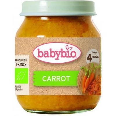Bebybio Био Зеленчуково пюре - Моркови (4+ месеца) - 130г - Babybio (4112)