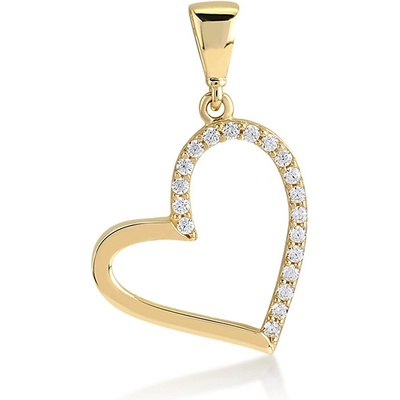 Lillian Vassago Zlatý přívěsek se zirkony srdce LLV11 GP031Y