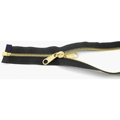 Stanové autolock zipsy sa mosadznými zubami - čierna - dĺžka 90 cm - 300 cm 250 cm