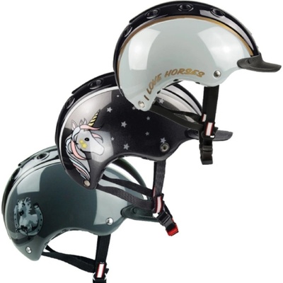 Casco Jezdecká helma NORI dětská Horseshoe černá šedá