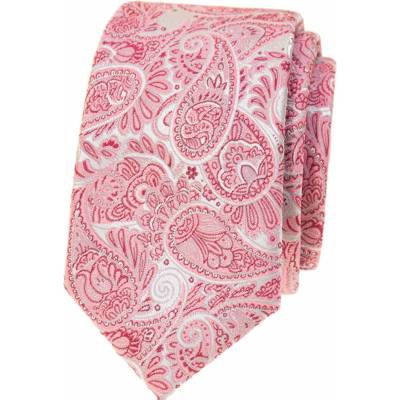 Paisley kravata slim ružová