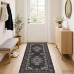 vidaXL Килим с пътека FLORNES Тъкан Сиво 67 x 250 cm ПП 7 mm (42057529)