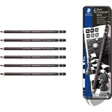 Staedtler Mars 100B Lumograph black ceruzky 6 ks v kovovom puzdre