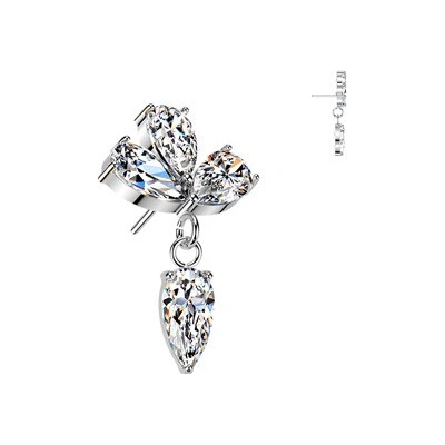 Šperky4U Ozdobná část k PUSH IN piercingu TITAN TIT1648