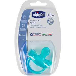 Chicco Биберон-залъгалка Chicco - Physio Soft, силикон, 0-6 м, за момче, асортимент (N0311) - baby