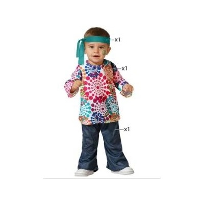 BigBuy Carnival Маскировъчен костюм за бебета Hippie Размер 6-12 месеца