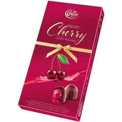 Choccy Velvet Cherry Čokoládové bonbóny plněné celými višněmi s likérem 98 g
