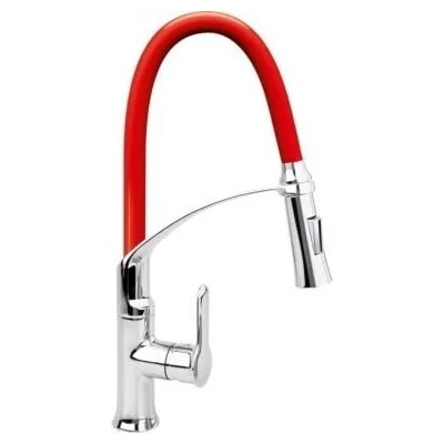 Кухненски смесител с гъвкава лебедка (чучур) fala 2, червен (euro 75677)