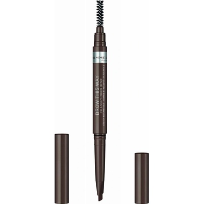 Rimmel London Brow This Way Fill & Sculpt tužka na obočí s kartáčkem 002 Medium Brown 0,25 g – Zboží Dáma