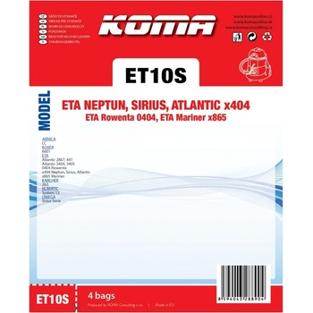 KOMA ET10S - sáčky ETA Neptun 1404 3404, Rowenta 0404 4 ks